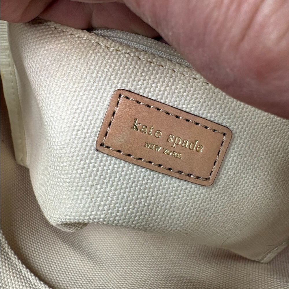 Kate Spade Vibrant Pink and Cream Canvas Tote - Picture 5 of 11